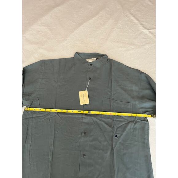 NWT VTG Jeffrey Banks Shirt Blue Silk Long Sleeve Button Down Sz L - Picture 4 of 5